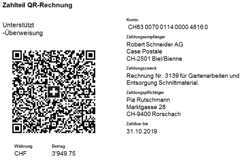 Zahlteil QR-Rechnung ersetzt bisherige Einzahlungsscheine