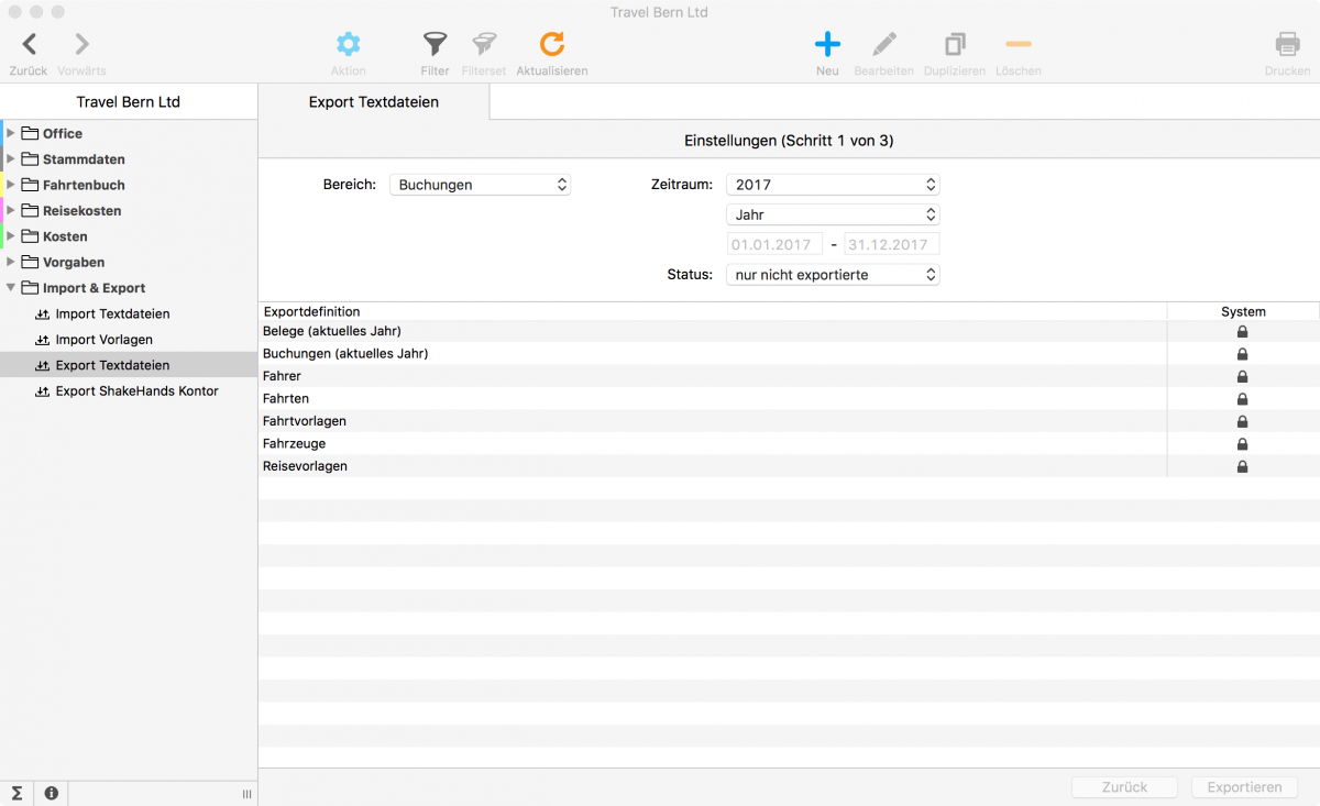Reisekosten Import & Export Reisekosten Import & Export