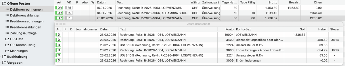 automatische Buchungen